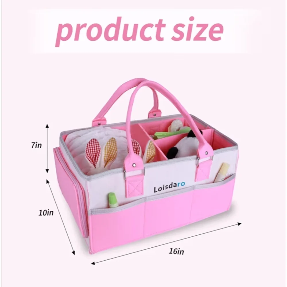 Loisdaro Pink and White Organizer Tote